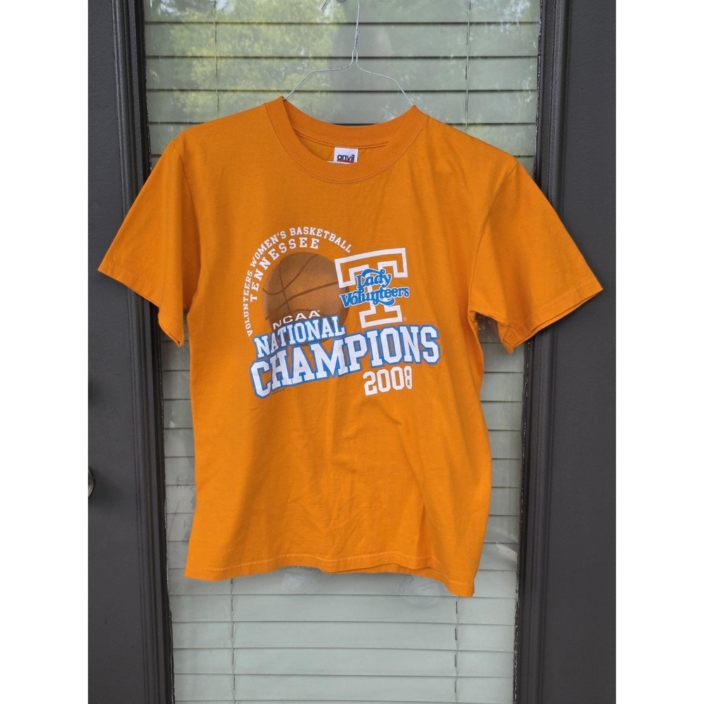 Vintage Tennessee Lady Volunteers shirt 2008 National Champions Orange Crew M